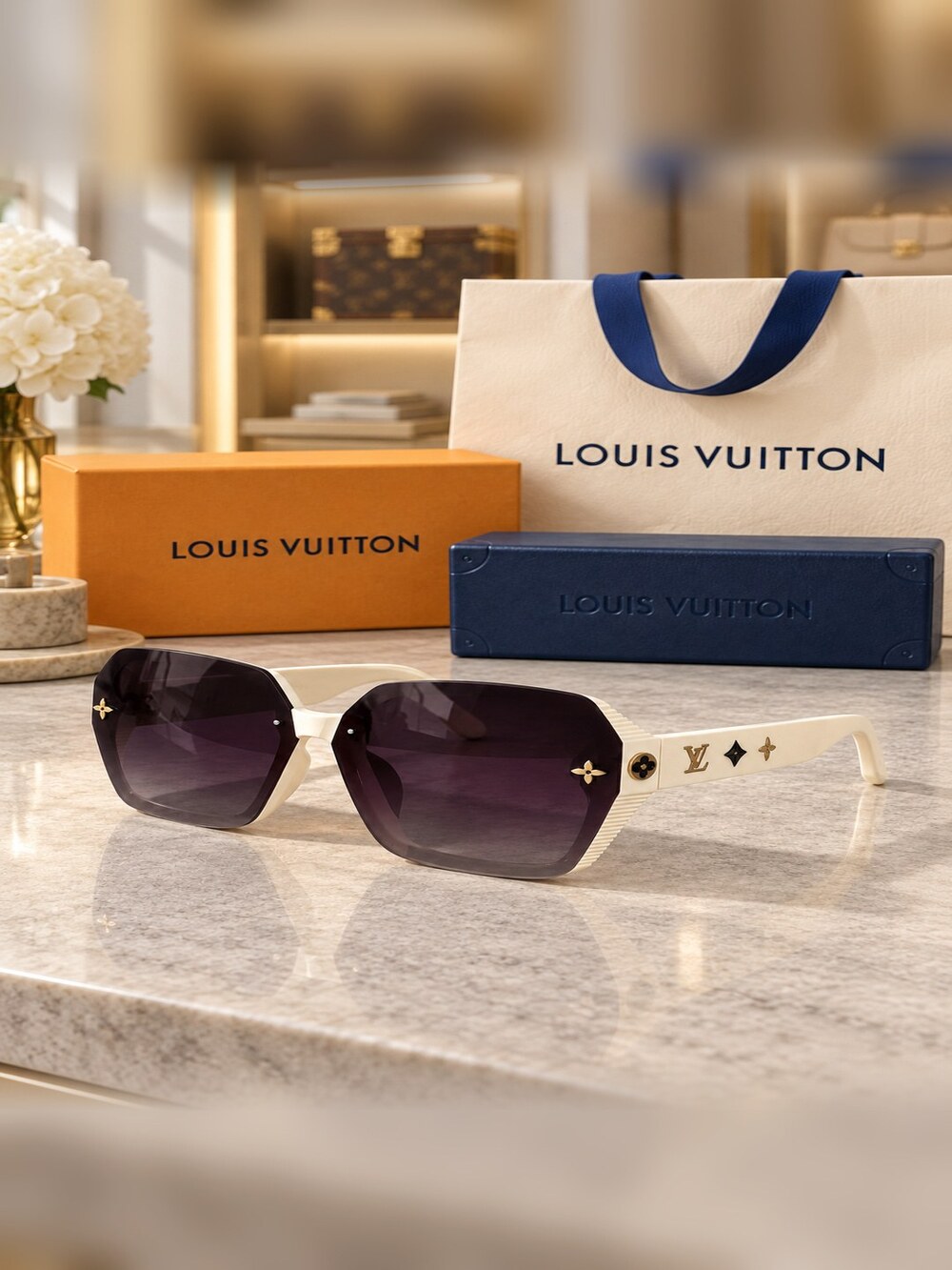 Louis Vuitton White Monogram Shades - Picture 2 of 6
